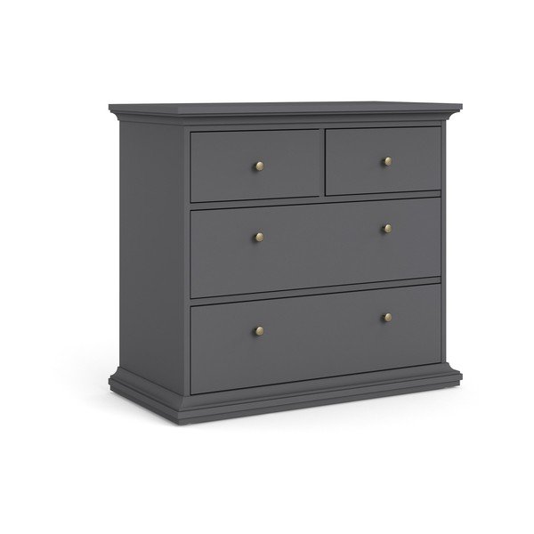 Pelēka zema kumode 96x87 cm Paris – Tvilum-image-3