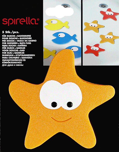 Bērnu pretslīdēšanas paklājiņi vannai (5 gab.) 12x13 cm Starfy – Spirella-image-1