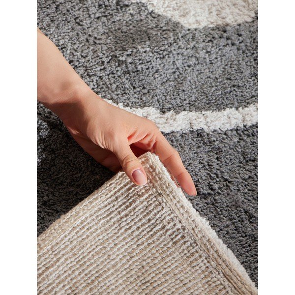 Pelēks/krēmkrāsas mazgājams/ar rokām darināts kokvilnas bērnu paklājs 140x200 cm Snuggle Emil – Hanse Home-image-4