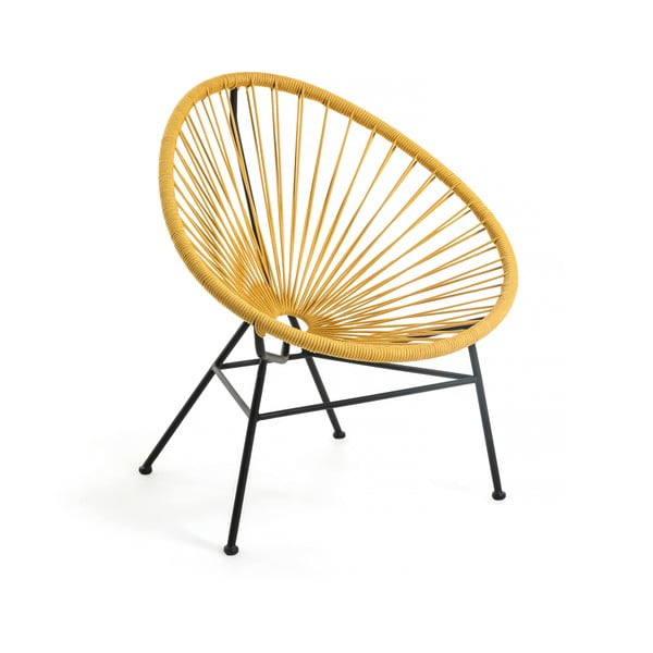 Sinepju dzeltens dārza krēsls ar tērauda konstrukciju Kave Home Samantha