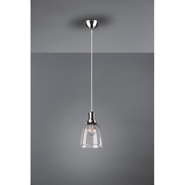 Sudraba krāsas piekaramā lampa ar stikla abažūru ø 14 cm Vita – Reality-image-2