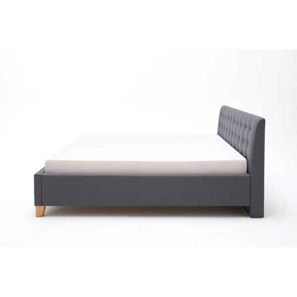 Pelēka polsterēta divvietīga gulta bez režģa 140x200 cm Lucca – Meise Möbel-image-4
