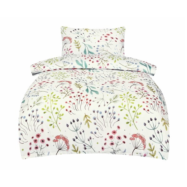 Balta vienguļamā gultas veļa no kokvilnas satīna 140x200 cm Jasmine – My House