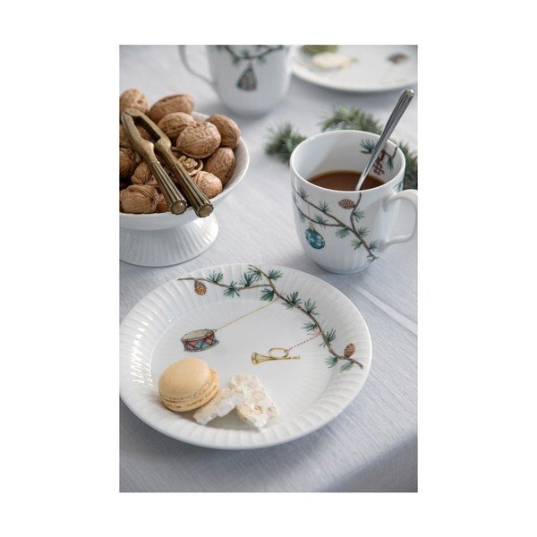Balts deserta porcelāna šķīvis ar Ziemassvētku motīvu ø 19 cm Hammershøi Christmas – Kähler Design-image-3