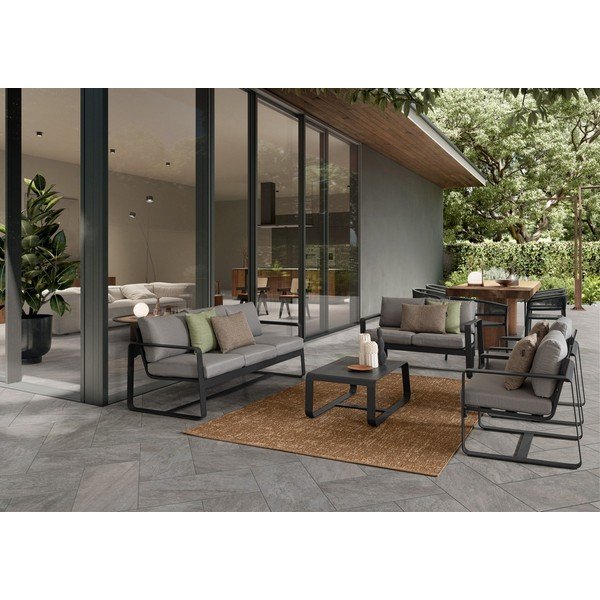 Pelēks alumīnija dārza dīvāns Merrigan   – Bizzotto-image-1