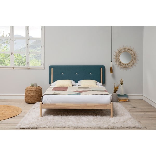 Koka gulta ar tirkīzzilu galvgali Marckeric Annie, 160 x 200 cm-image-1