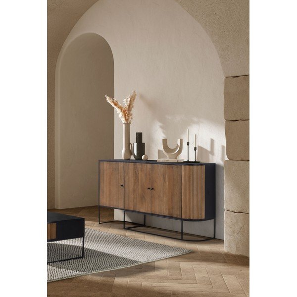 Dabīga toņa mango masīvkoka kumode 165x90x40 cm Curve – MOME-image-1