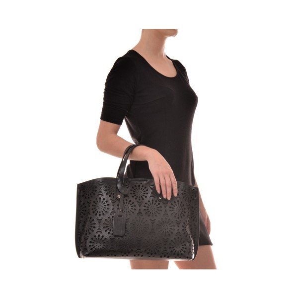 Melna ādas rokassoma Mangotti Somas Lulia-image-4