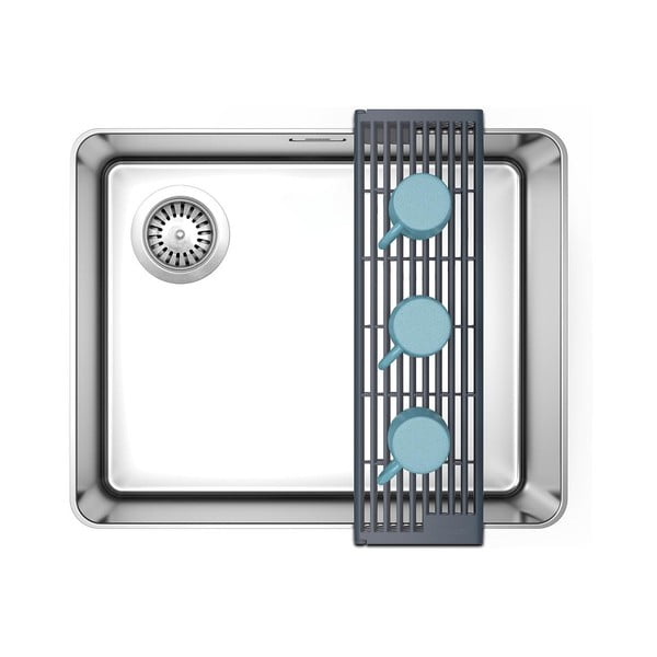 Pelēks plastmasas pielāgojams trauku žāvētājs izlietnei 43x13 cm Platform – Joseph Joseph-image-3