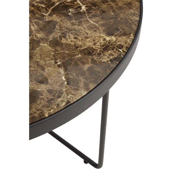 Brūns tērauda apaļš žurnālgaldiņš ø 80 cm Gellina – Ellos Home-image-2