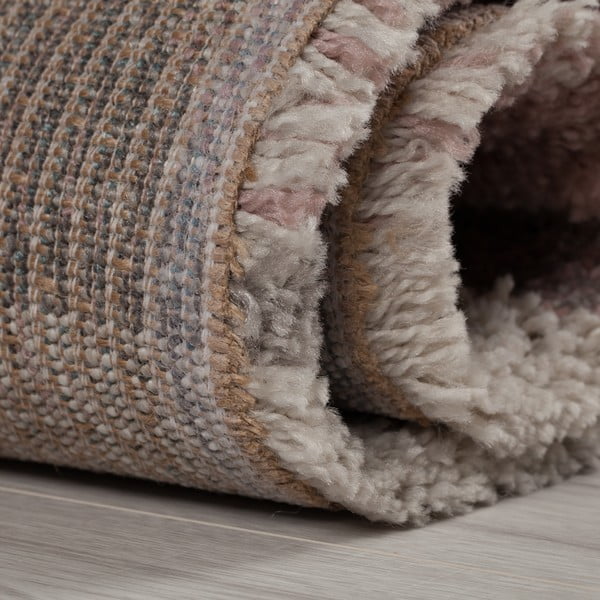 Rozā un pelēks paklājs Flair Rugs Nuru, 60 x 230 cm-image-4