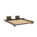 Brūna priedes masīvkoka divvietīga gulta ar redelēm 180x200 cm Social – Karup Design