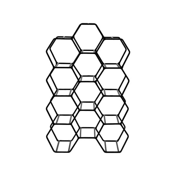 Melns metāla vīna statīvs 12 pudelēm Salbris – Light & Living