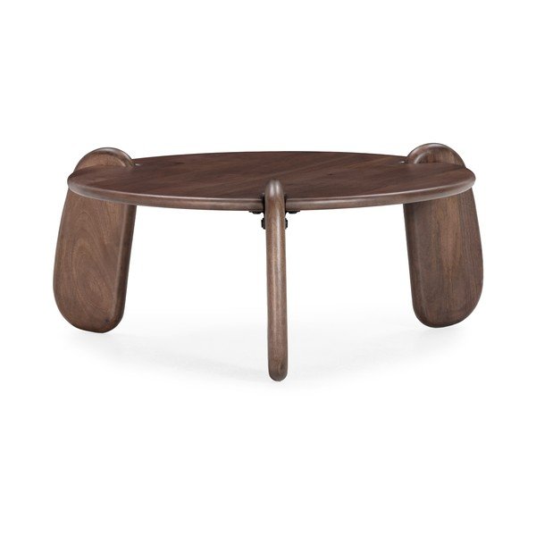 Tumši brūns mango masīvkoka apaļš žurnālgaldiņš ø 80 cm Tamira – MOME