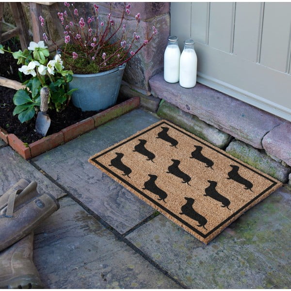 Kokosšķiedras kājslauķis 40x60 cm Dachshund – Artsy Doormats-image-1