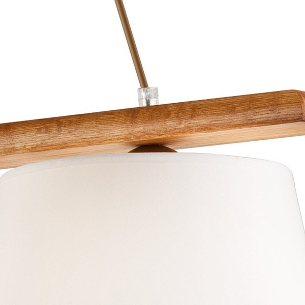 Brūna piekaramā lampa ar auduma abažūru ø 25 cm Aida – LAMKUR-image-4