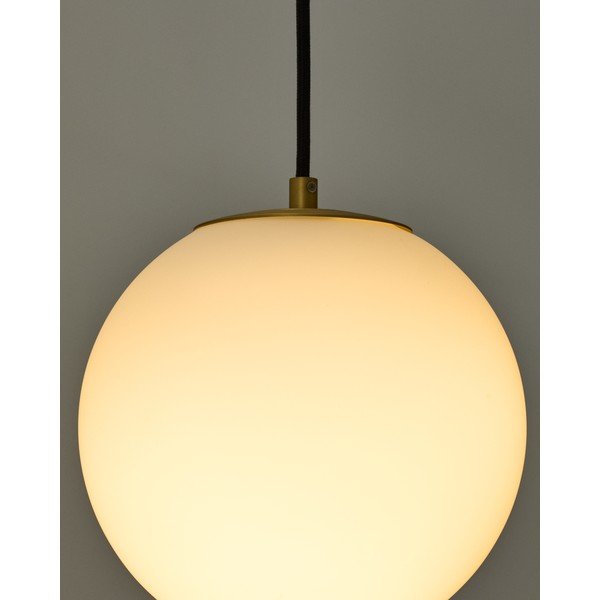 Balta/zelta krāsas piekaramā lampa ar stikla abažūru ø 10 cm Brisia – Kave Home-image-2