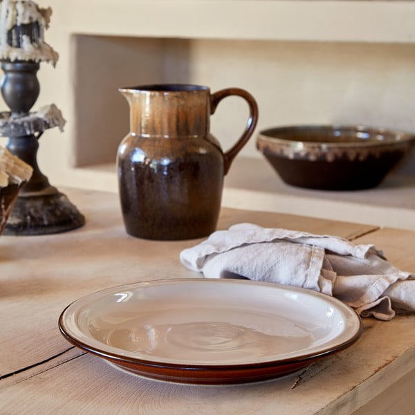 Ķieģeļu sarkans/bēšs māla šķīvis ø 26 cm Poterie – Casafina-image-1