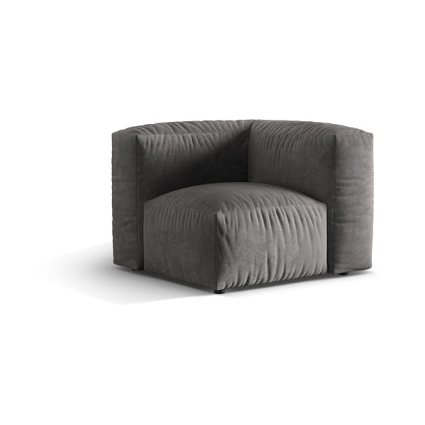 Pelēka samta modulārā dīvāna daļa (ar maināmu stūri) Martina – Micadoni -image-1