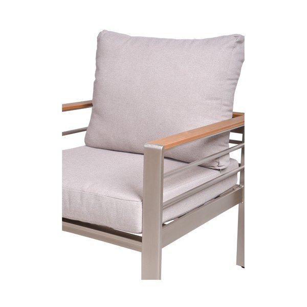 Pelēks metāla dārza atpūtas komplekts 4 personām Florence – Garden Pleasure-image-2