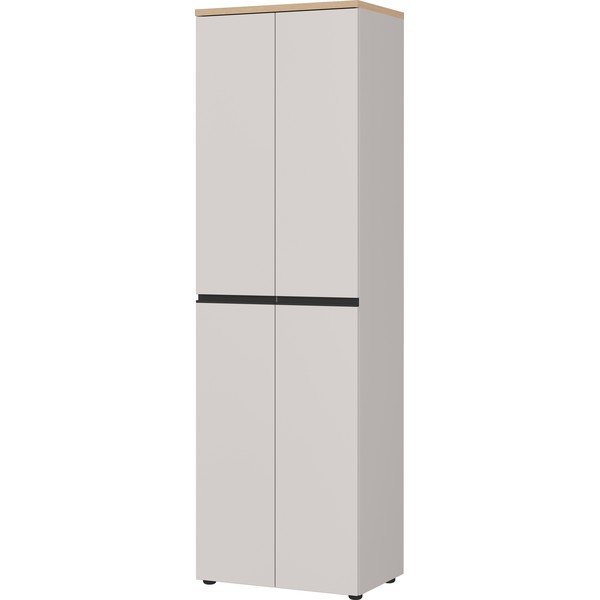 Pelēkbēšs/gaiša dabīga toņa drēbju skapis 59x194x41 cm Cormano – Germania