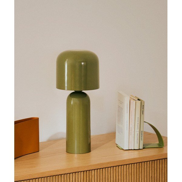 Zaļa metāla galda lampa (augstums 38 cm) Monze – Kave Home-image-1