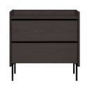 Melna augsta kumode ar ozolkoka imitāciju 80x82 cm Wrap – Bonami Selection