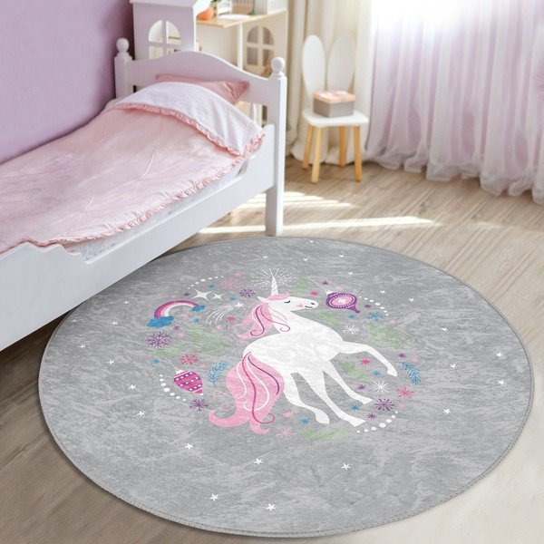 Pelēks bērnu paklājs ø 120 cm Comfort – Mila Home-image-2