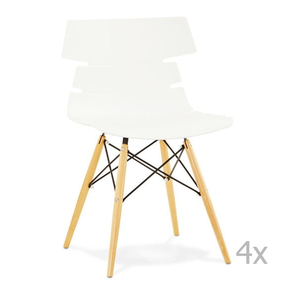 4 baltu pusdienu krēslu komplekts Kokoon Design Strata