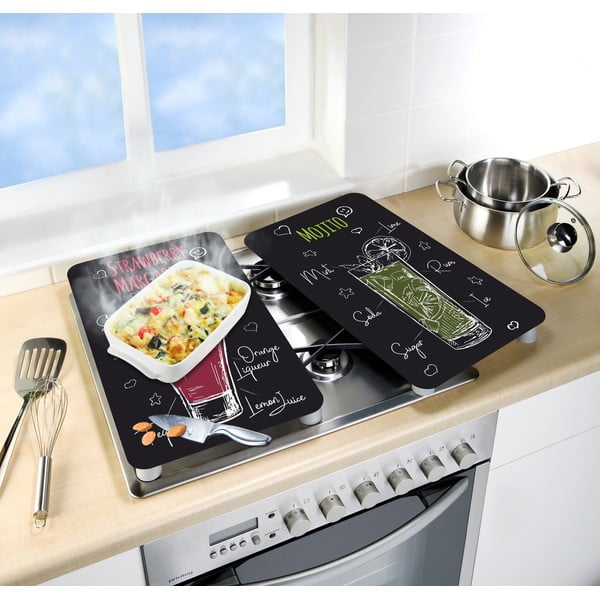 Plīts aizsargplāksnes no stikla (2 gab.) Wenko Margarita, 52 x 30 cm-image-1