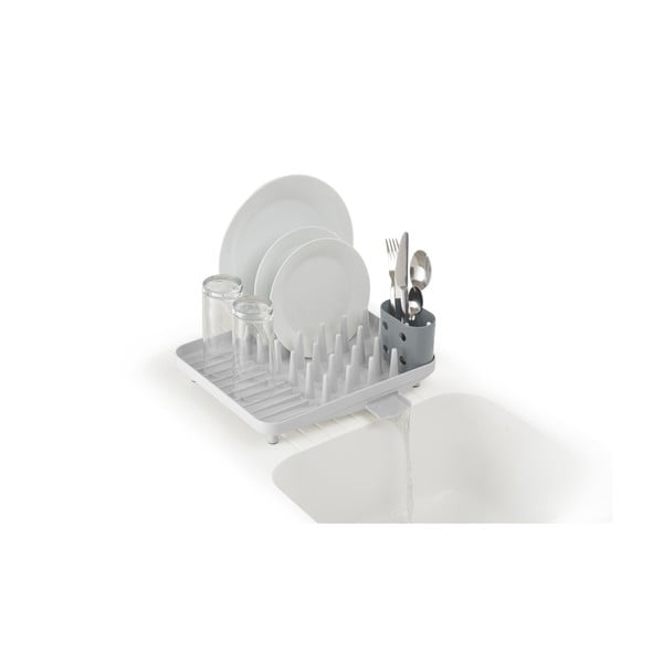 Gaiši pelēks plastmasas trauku žāvētājs 33,5x31,5 cm Duo – Joseph Joseph-image-3