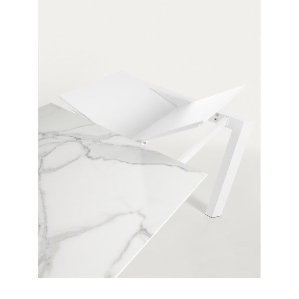 Izvelkams ēdamgalds ar papildu galda virsmu ar marmora imitācijas galda virsmu 80x120 cm Axis – Kave Home-image-1