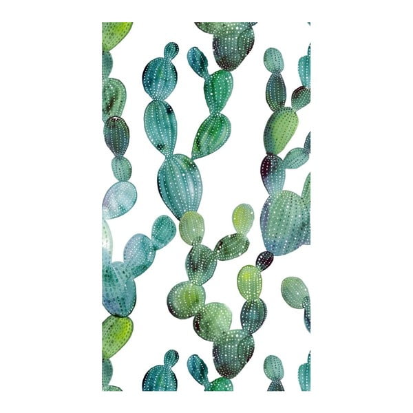 Pludmales dvielis ar apdrukātu uzrakstu Good Morning Cactus, 100 x 180 cm