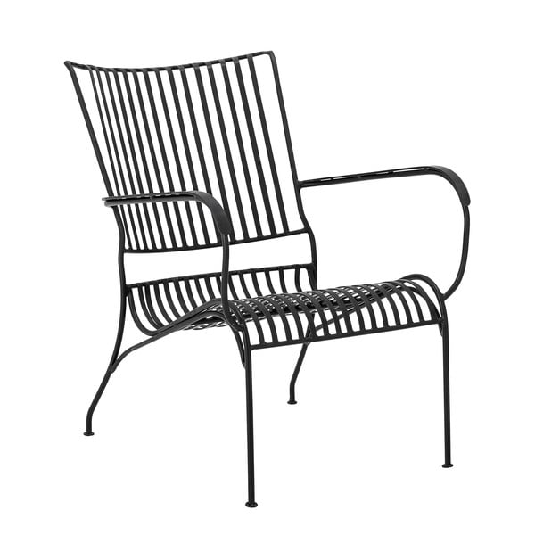 Melns metāla dārza atpūtas krēsls Marley – Bloomingville