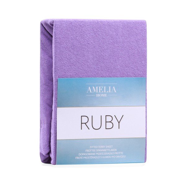 Violeta elastīga pārklājiņš divguļamai gultai AmeliaHome Ruby Purple, 220-240 x 220 cm-image-2