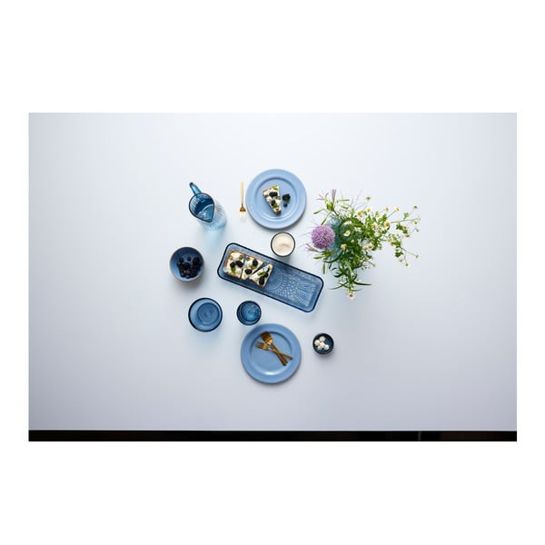 Zils stikla servēšanas šķīvis 14x38 cm Kusintha – Bitz-image-2