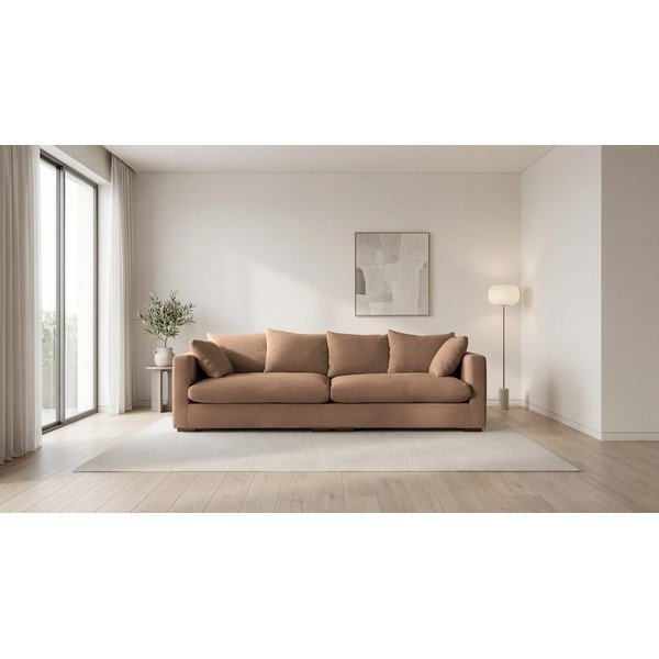 Gaiši brūns velveta dīvāns 266 cm Comfy – Scandic-image-4