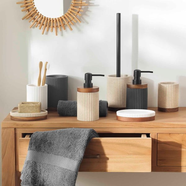 Bēšs polirezīna trauks zobu birstei Niagara – douceur d'intérieur-image-1