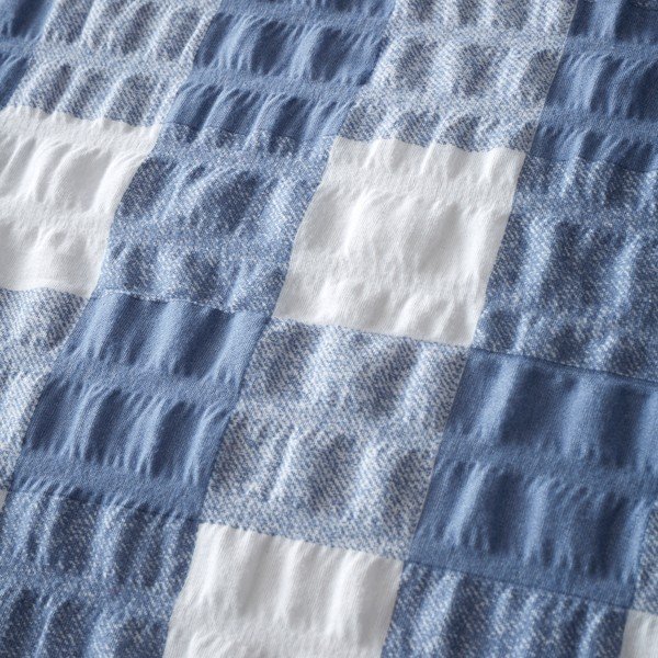 Zila divguļamā flaneļa gultas veļa 200x200 cm Gingham Check – Catherine Lansfield-image-4