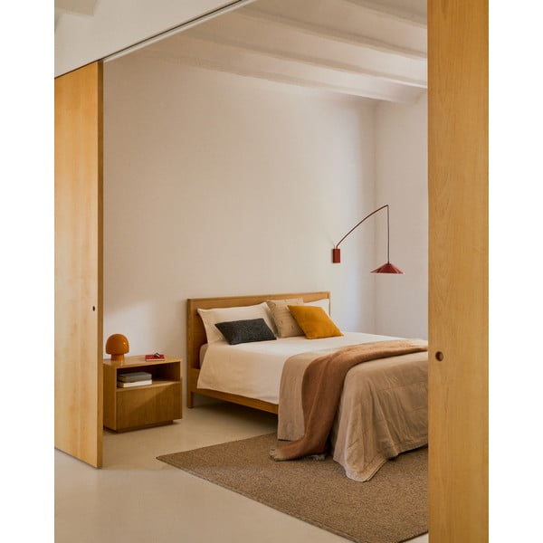 Gaiši brūns kokvilnas stepēts gultas pārklājs 180x260 cm Isor – Kave Home-image-1