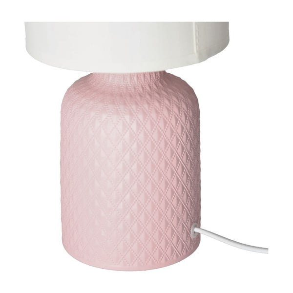 Rozā galda lampa ar auduma abažūru (augstums 32 cm) Iner – Candellux Lighting-image-3