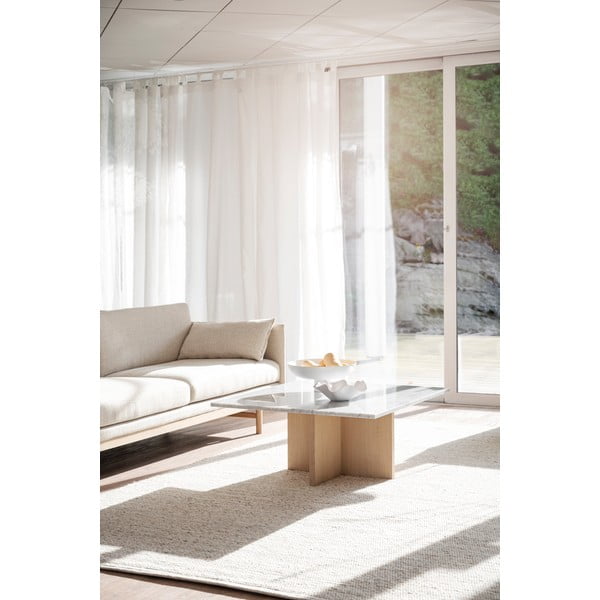 Balts marmora žurnālgaldiņš 90x90 cm Brooksville – Rowico-image-3