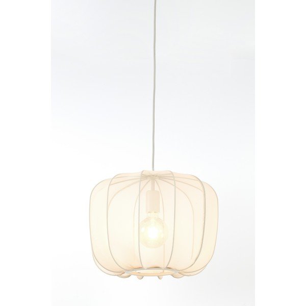 Krēmkrāsas piekaramā lampa ar auduma abažūru ø 12 cm Plumeria – Light & Living-image-3