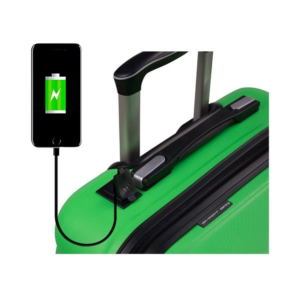 Zaļš ceļojumu koferis uz riteņiem ar USB portu My Valice COLORS RESSNO Kabīnes koferis-image-2