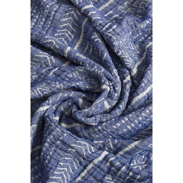 Zils muslīna pārklājs divguļamai gultai 220x240 cm Etno – Mijolnir-image-1