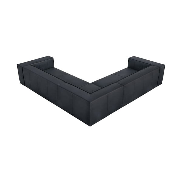 Tumši zils ādas stūra dīvāns (ar maināmu stūri) Madame – Windsor & Co Sofas-image-1