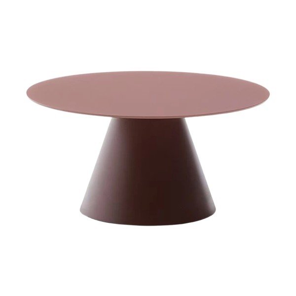 Terakotas oranžs apaļš žurnālgaldiņš ar stikla galda virsmu ø 80 cm Wilshire – Kave Home