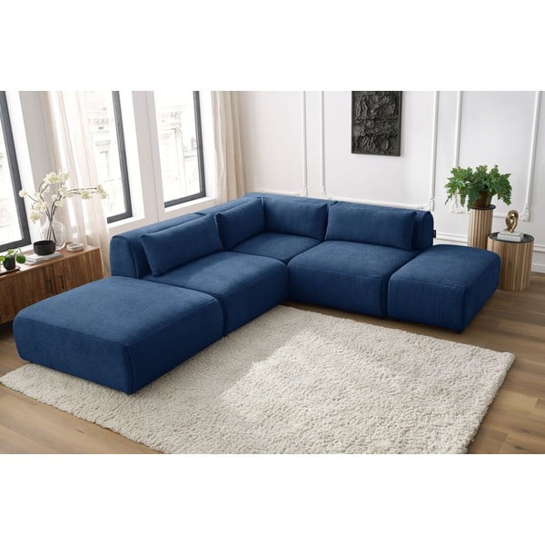 Tumši zils stūra dīvāns (maināms stūris) Jeanne – Bobochic Paris-image-1