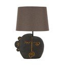 Brūna galda lampa ar auduma abažūru (augstums 39,5 cm) Tribal – Mauro Ferretti