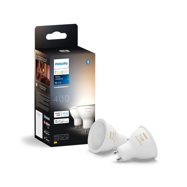 LED spuldzes (2 gab.) ar GU10 spuldžu ietveri, 4 W White ambiance – Philips Hue-image-1